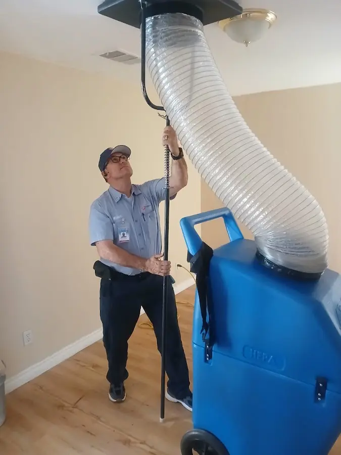 Mini Split Installation technician using HEPA equipment in Mountain Home